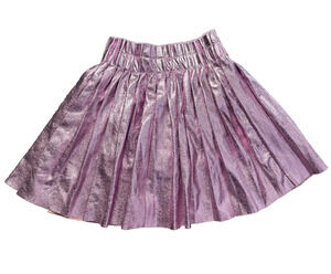 Lola and The Boys Girls Pastel Pink Foil Pleated Metallic Skirt Size 8